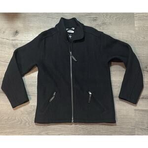 Ibex Women’s M Boiled Wool Full Zip Jacket Black Gray M